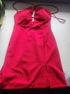 Le Château Red Spaghetti-Strap Mini Dress